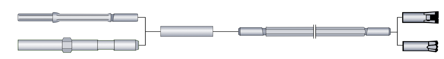 Montage de base forage hors trou avec emmanchement court, manchon FxF et tige allonge
